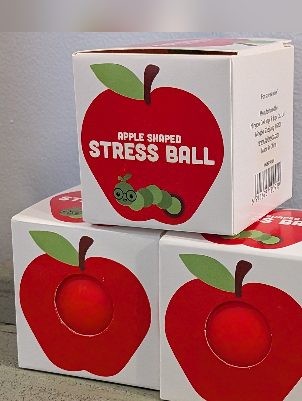 Apple Shaped Stress Ball X3